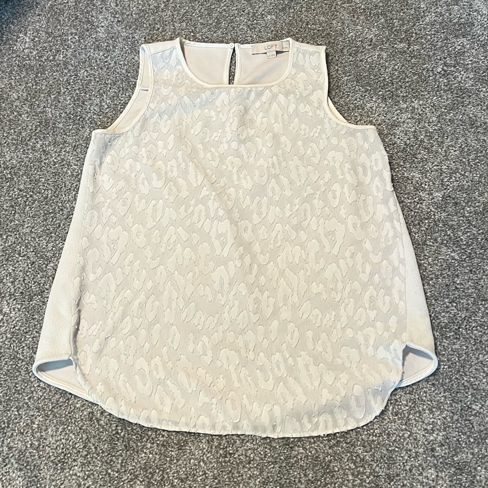 Loft white burnout cheetah tank